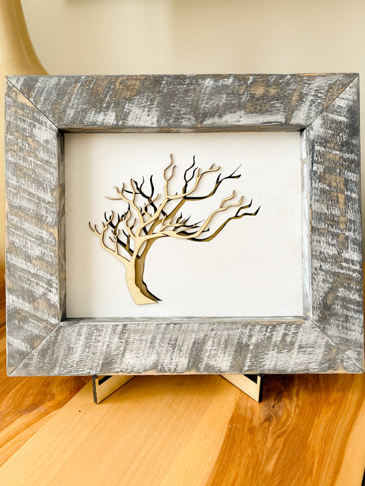 Framed Tree Engraving